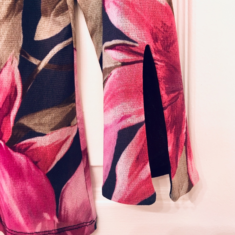 Weston Wear pink & black semi-sheer floral top - Picture 4 of 6